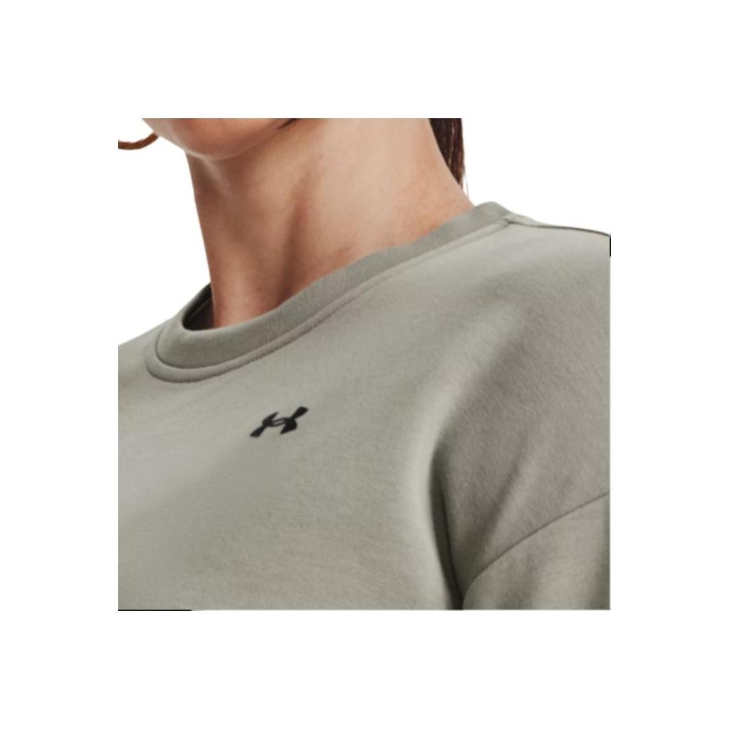 Under Armour Solid Color Crew Neck Long Sleeve Pullover Sweatshirt Women Sweatshirt Green 1379835-504