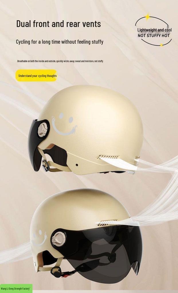 Unisex Smiley Motorcycle/Scooter Electric Safety Helmet - Summer, Universal Fit, Half-Coverage