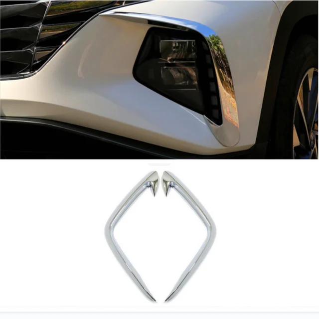 For Hyundai Tucson NX4 2020 2025 Front Fog Light Lamp Cover Trim Bumper Molding Eyebrow Eyelid Carbon Fiber Chrome Decoration