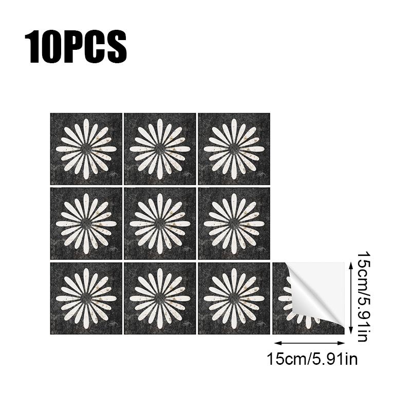 10PCS Peel and Stick Wall Decals for Home Decor Retro Floral Self-Adhesive Wall Sticker