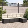 VidaXL Garden Lounge Set 5 Pcs with Cushions Black Braided Resin 3217516