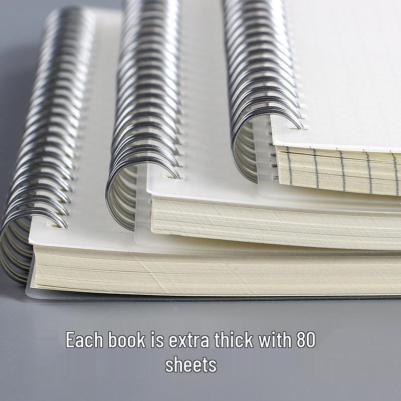 PPA5 Custom Clear Frosted Cover Coil-bound Loose-leaf Notebook - Grid/Lined Pages