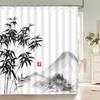 Shower Curtain Ink Painting Plant Flower Landscape 3D Printing Bathroom Curtain Polyester Waterproof Home Decor Curtain 180X180