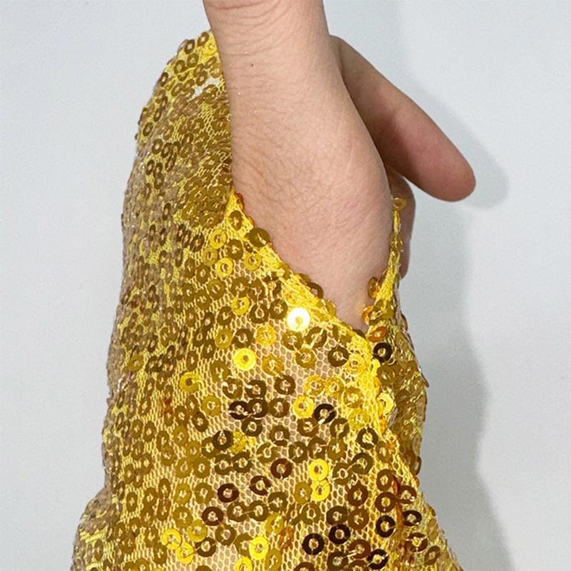 Glittriga paljettvantar Perfekta för temafester och festivalfiranden Mjuka och lätta handskar för scenframträdanden