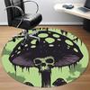 1pc Mushroom Skull Office Round Area Rug, Under Office Chairs Bedroom Living Room Home Decor, Room Deco, Available in Various Sizes