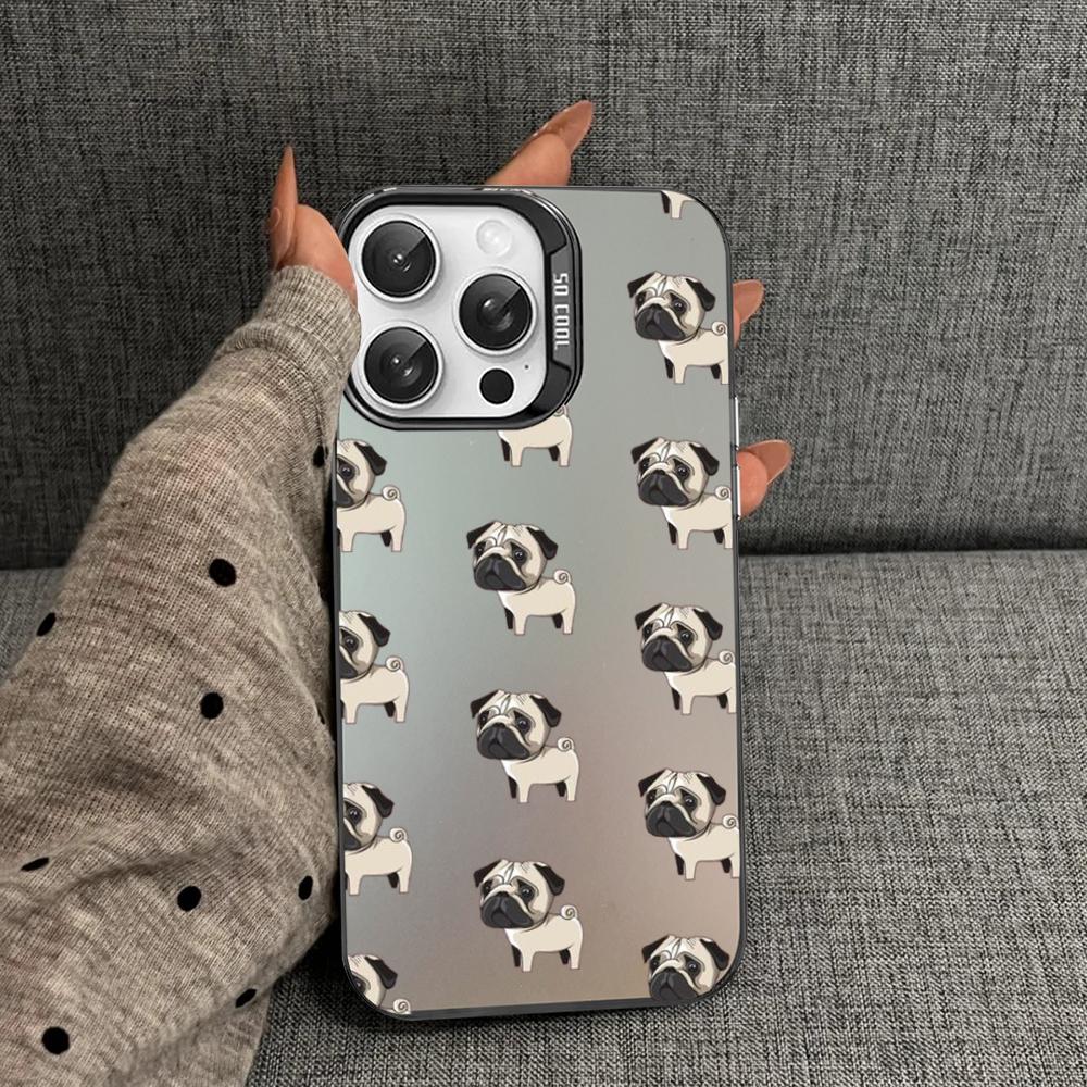 

Pug Dog French Bulldog Phone Case For iPhone 16 15 14 13 12 11 Pro Max X XR XSMAX 8 7 Plus Matte Shockproof Back Cover iPhone 16 pro