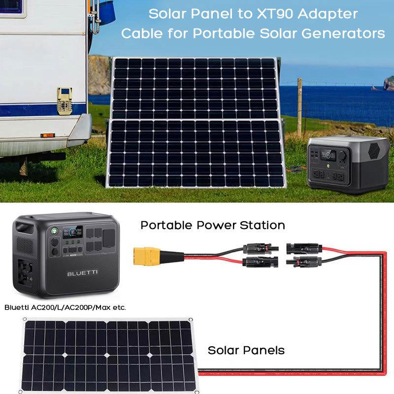 12AWG 2m/6.5FT XT90 to Solar Connector Cable for Bluetti AC200/AC200L/AC200P/AC200Max SOLARPLAY AFERIY Solar Generators.