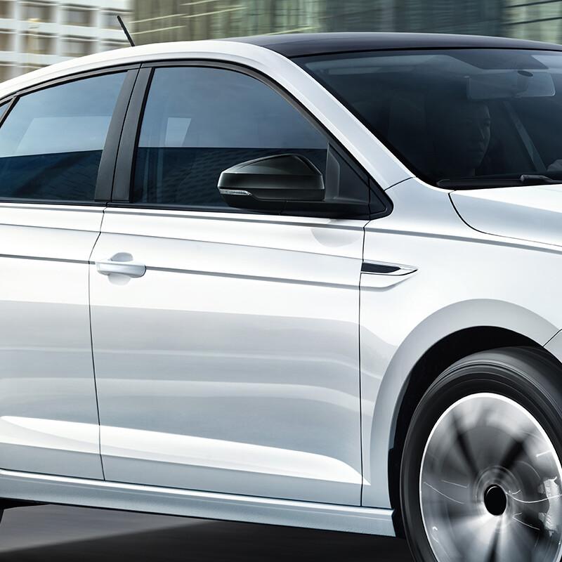 2019~23 For Volkswagen VW Polo OX Horn Rearview Mirror Covers Cap Gloss Black