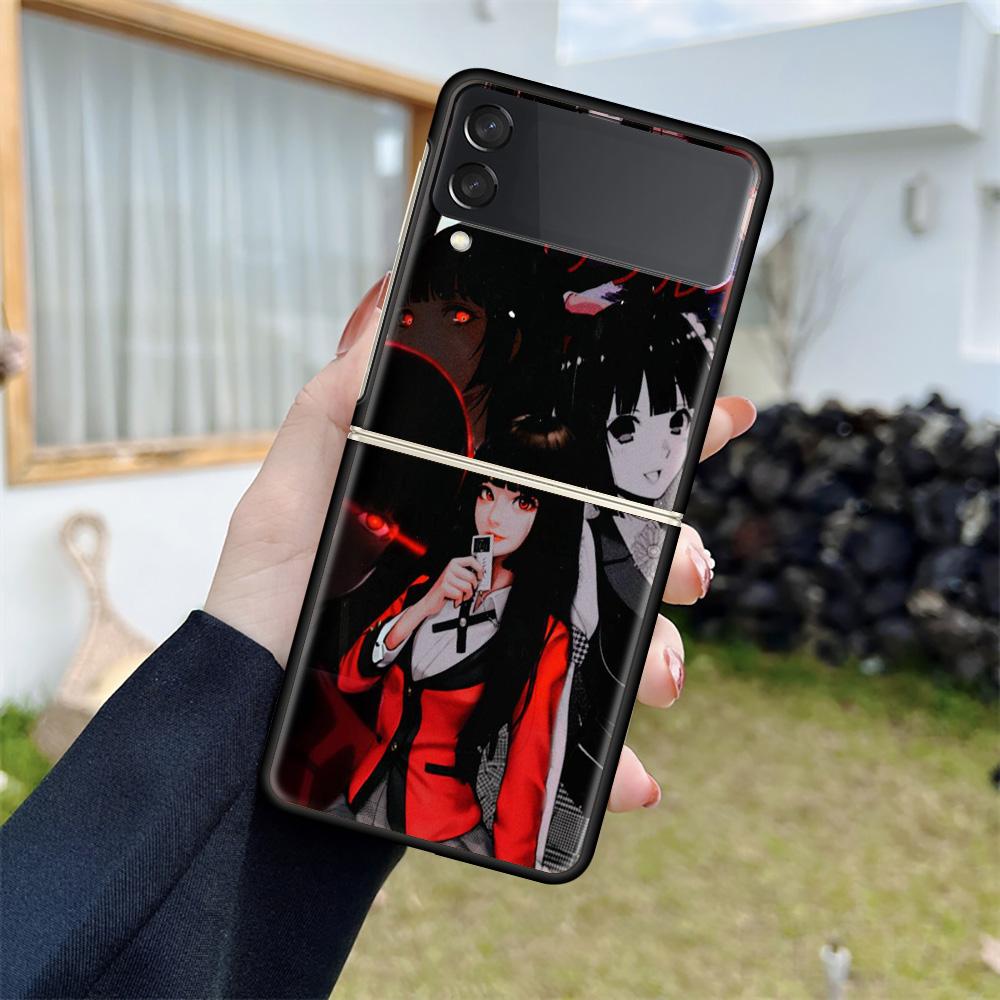 Custodia Antiurto Per Samsung Galaxy Z Flip 4 3 5G Funda ZFlip4 Nera Rigida ZFlip3 zflip4 Fundas Cover Anime Kakegurui Jabami