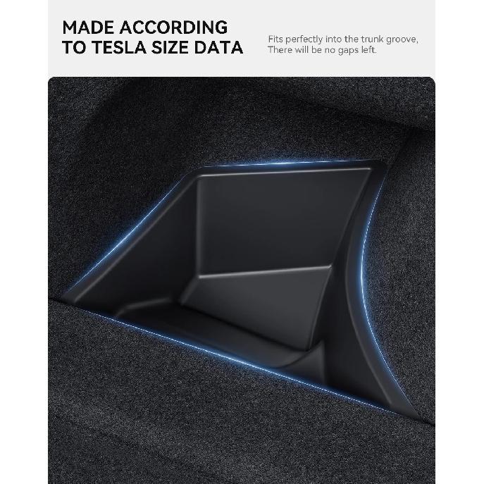 YZ For Tesla  Model 3 Highland 2024-2025 Rear Trunk Left Side Storage Box with Cover Tail Boot Partition Stowing Accessories
