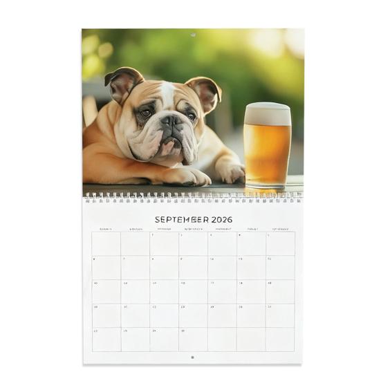 2026 Bull Dogs And Beer Wall Calendar Jan. 2026 - Dec. 2026 12-Month Calendar