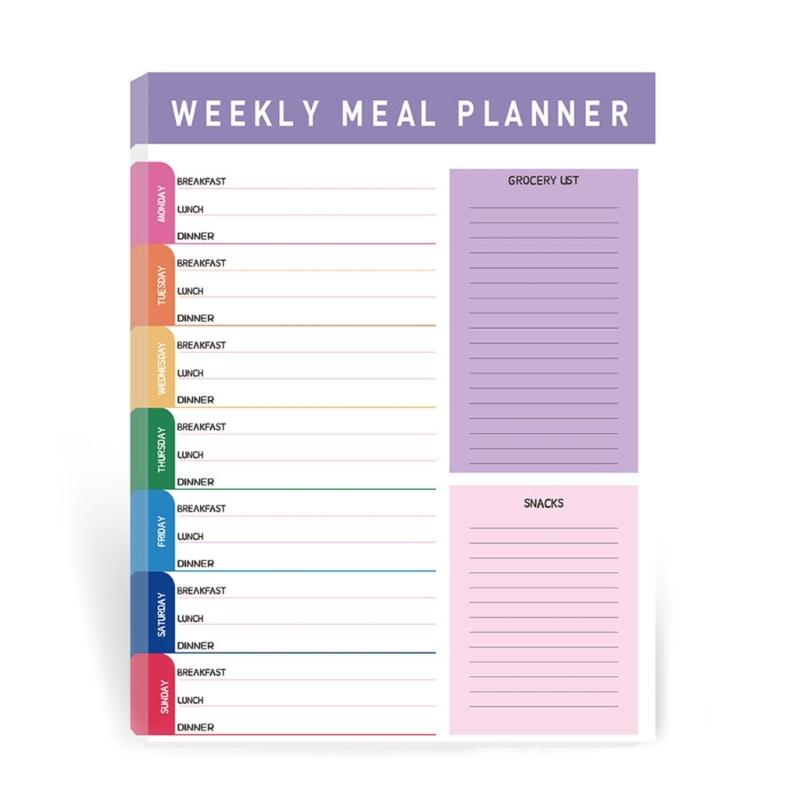 Tearable Meal Schedule Organizers Notepad Thick Paper Grocery List Weekly Diet Planner For Healthy Eating Detachable 1