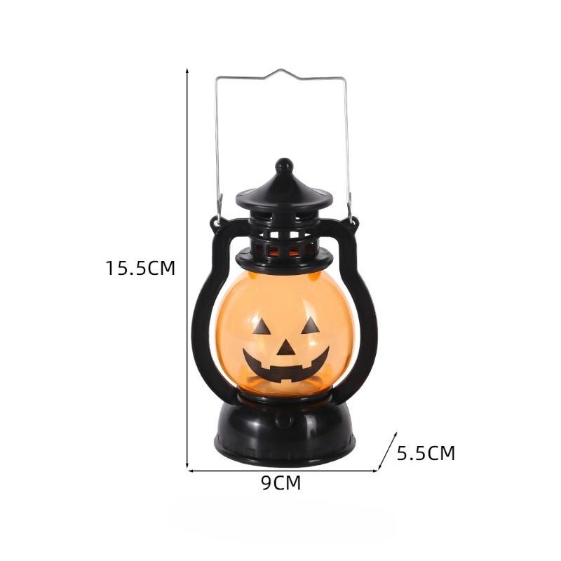 LED Halloween Pumpkin Lamp Portable Lamp Candle  Vintage Small Oil  Lamp Halloween Party Home Decoration Horror Props