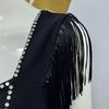 Elegant Rhinestone Tassel Sleeveless Bandage Dress