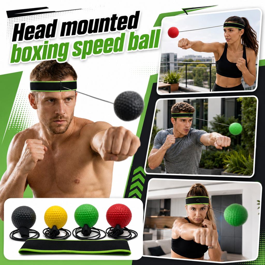 Stirnband Boxen Speedball Set Verstellbar Reaktionstraining Schlagball für Fitness Heimgebrauch Reflex Koordinations Übungsgerät