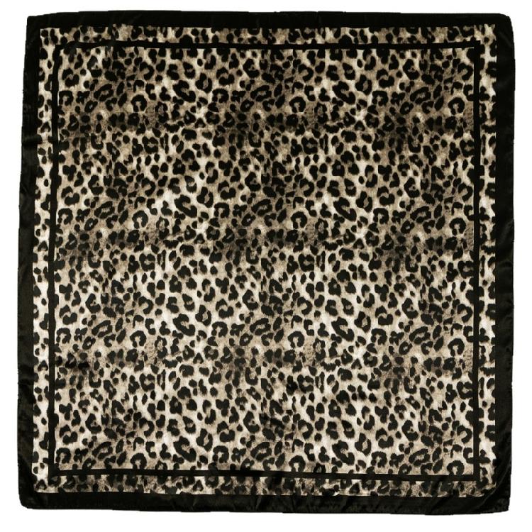 Lightweight Sun Resistant Neckerchief Polyester Headwear Scarf Feature Bold Leopard Print Design 90cm Kerchief