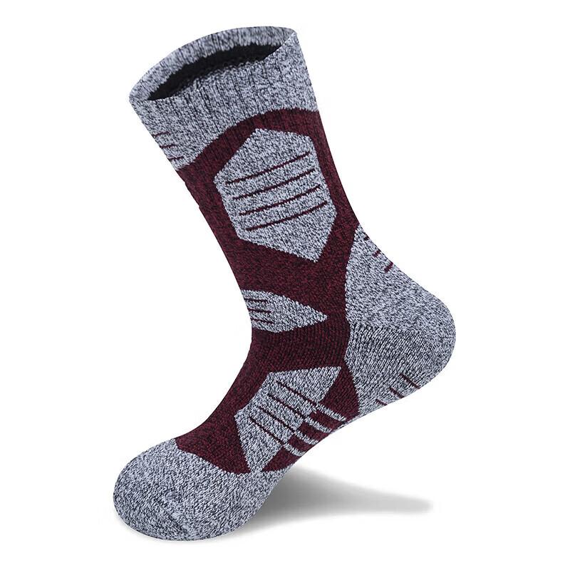 TFO 5th Generation Hiking Socks Breathable Outdoor Mountaineering Sweat-Wicking Sports Socks A2202491 Men's Dark Red XL