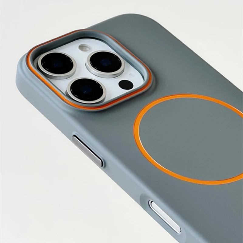 Ultrathin Hit Color MagSafe Case For iPhone 16 17 15 14   Pro Max Plus 17 Air Magnetic Wireless Charging Matte Hard PC Cover