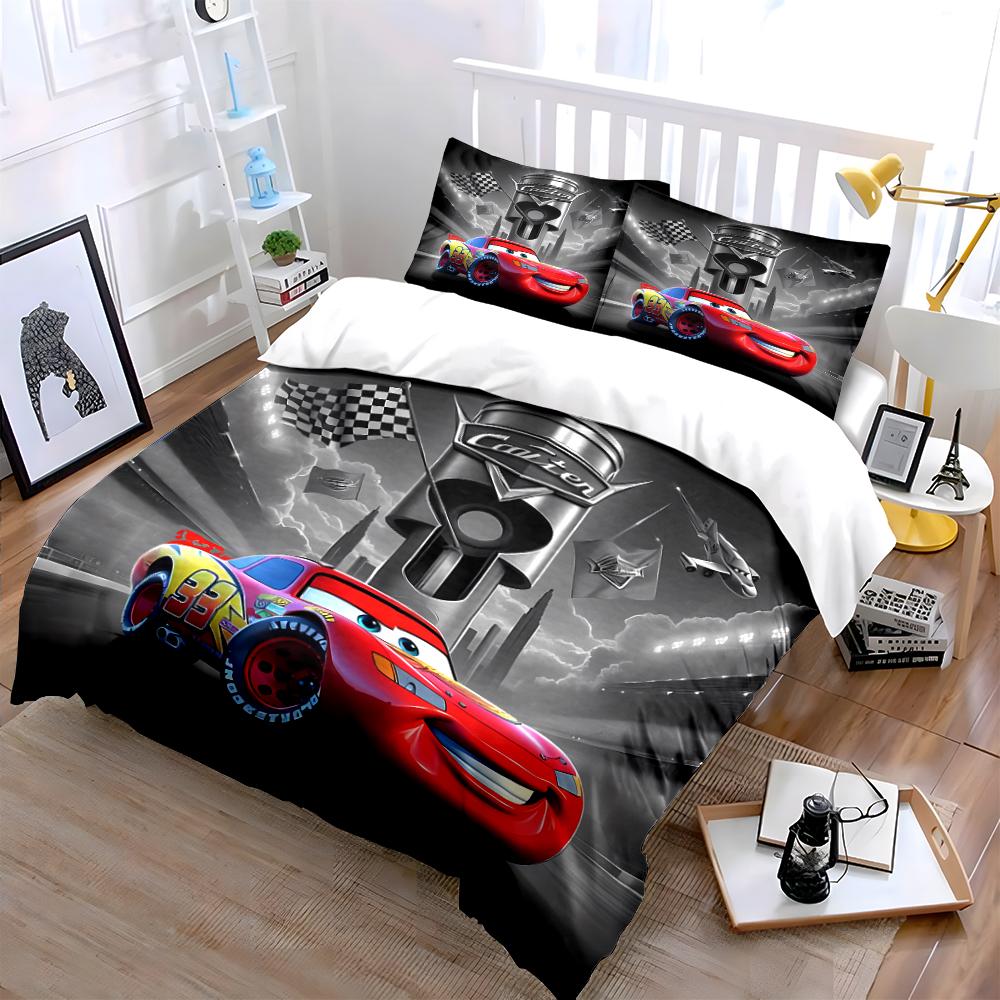 Racing Car Themed Bedding Set for Kids Bedding Set (1 Duvet Cover, 2 Pillowcases, Duvet Not Included)