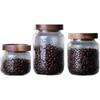 Chaxun Hammered Glass Tea Canister with Acacia Wood Lid