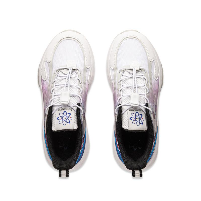 Li Ning Kids Fashion Durable Low Top Casual Shoes Kids Casual Shoes White Purple YKCU110-7