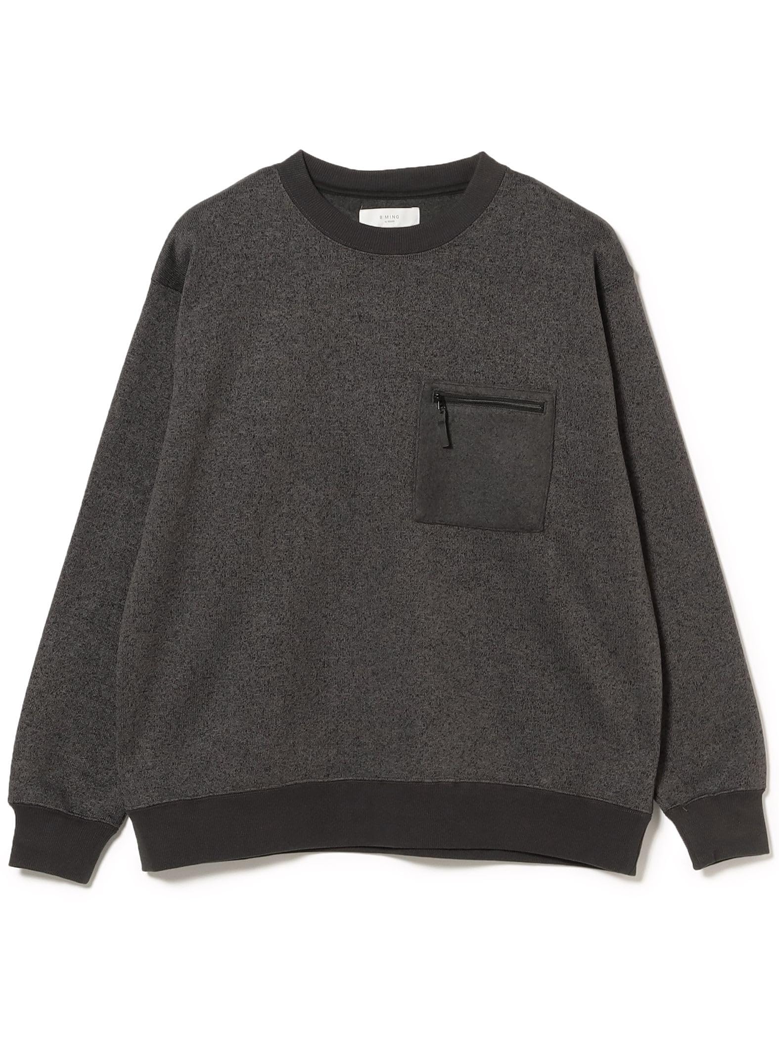 

B:MING LIFE STORE by BEAMS Light Fleece Crew Neck Sweatshirt, Men s, CHARCOAL.G, Size L