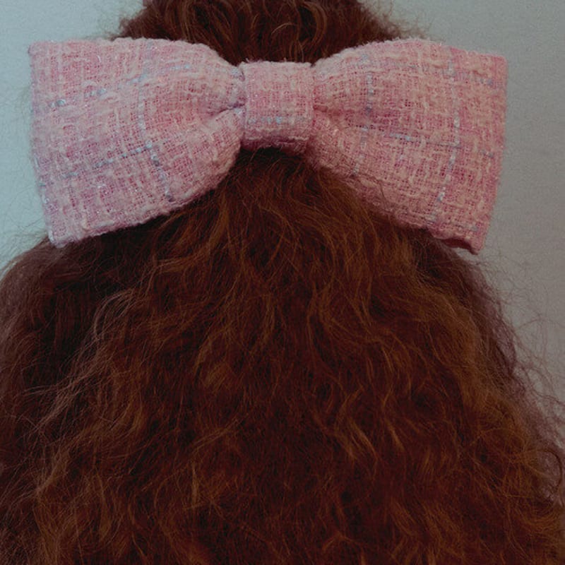 

Elizabeth Moments Pink Tweed Single Ribbon Hair Pin ONE