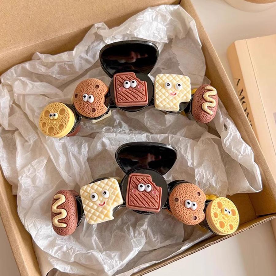 Neue niedliche Cartoon-Kekse-Haarklammer für Frauen und Mädchen, kreatives Haardekor, schöne Haarklammer, Haarnadel, lustiges Haar-Accessoire