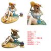 Anime Straw Hat Girl Model 15cm PVC Beach Sitting Pose Statue With Mini Companion Desktop Decor For Anime Game Otaku Collection
