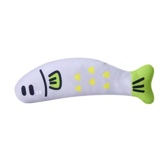 

Plush Fish Cat Toy Natural Catnip Soft Self Play Exercise Toy Interactive Chew Kicker Kitten Toy for Indoor Cats серый
