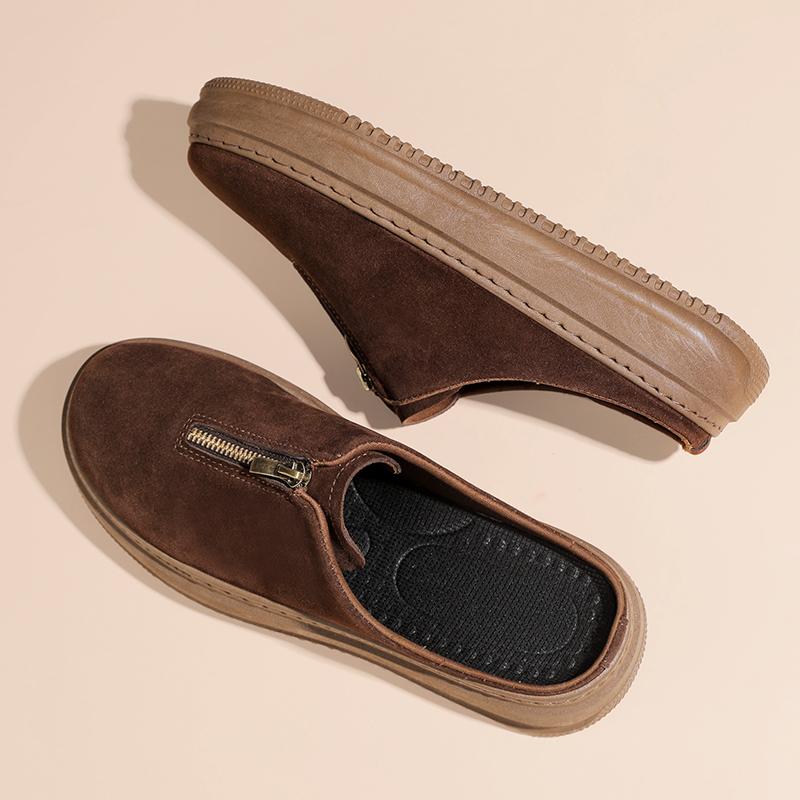 Fashion New Arrival Men's Slippers Outdoor Soft Muller Shoes Non-Slip Sole Half Drag Comfortable Male Walking Shoes Casual Lazy Flats