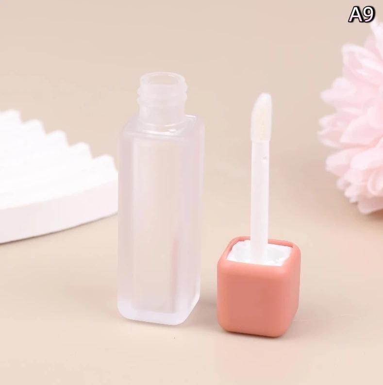 1Pcs 5Ml Lip Gloss Tube Brush Rod Scrub Square Liquid Lipstick Tubes Bottle Refillable Lip Balm Container Cosmetic Packaging Diy