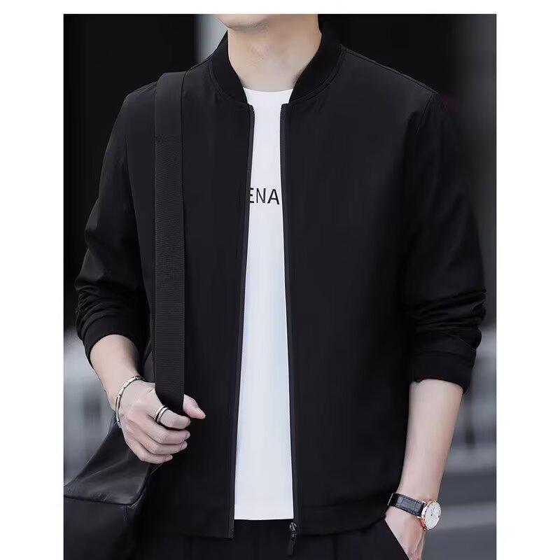 Men s Trendy Korean Style Baseball Collar Windbreaker Jacket L