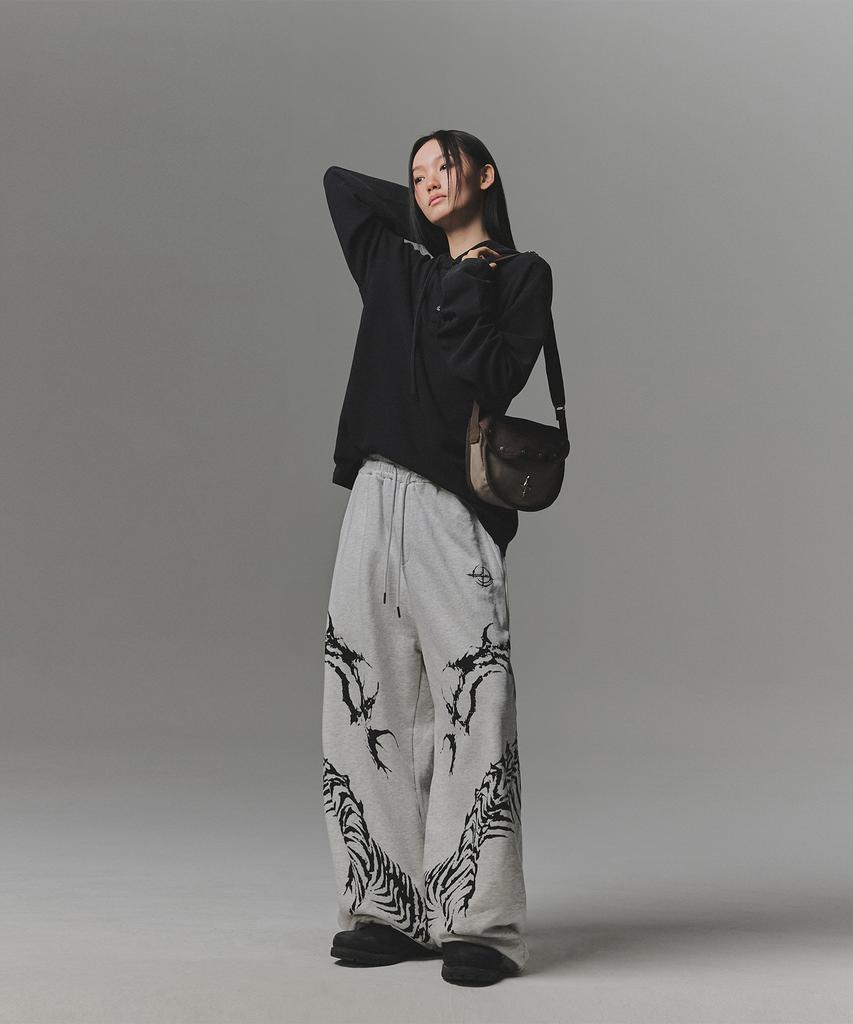 NOT4NERD Snake Bone Sweat Pants - Light Gray