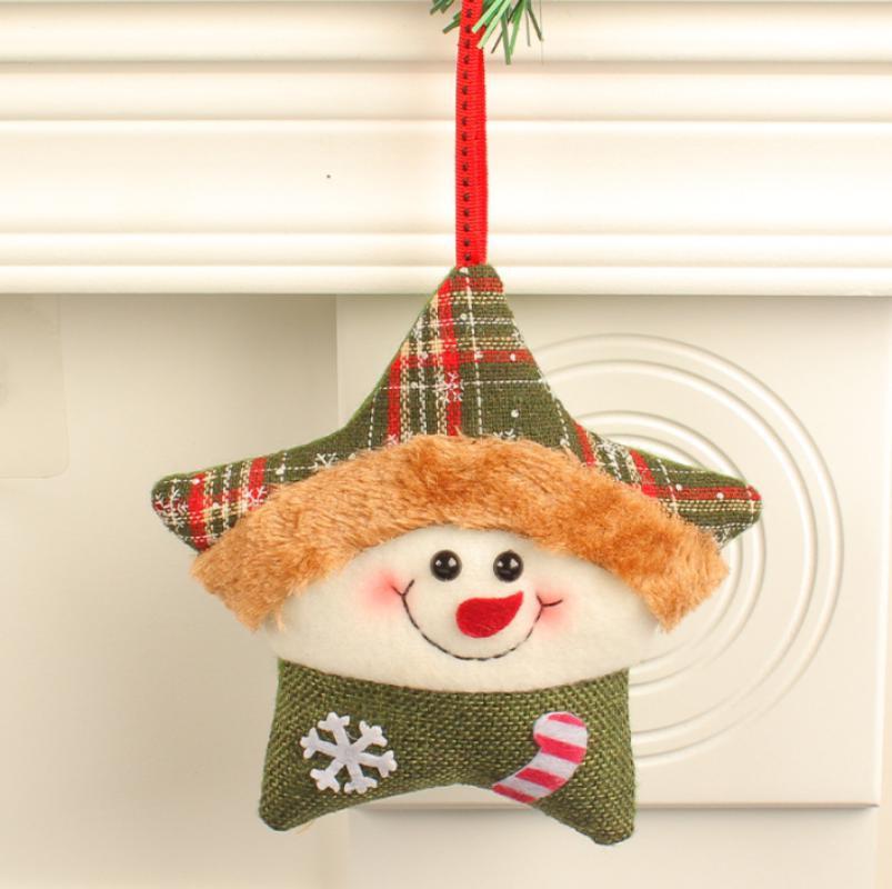 Christmas Santa Claus Elk Doll Christmas Tree Creative Decorations Pentagram Pendant Plush Toys