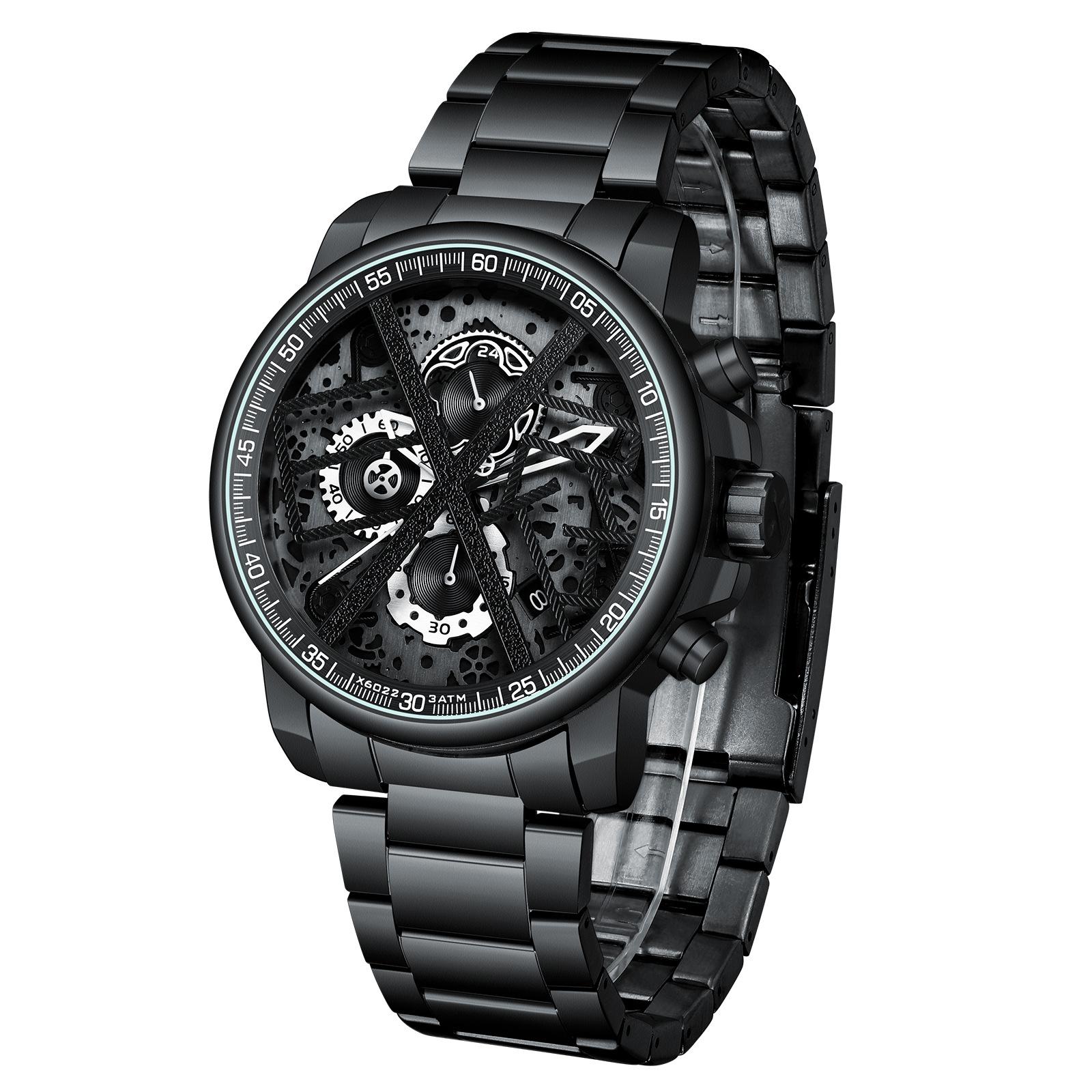 Extri Men S Steel Belt Watch Fashion Waterproof Luminous Quartz Watch