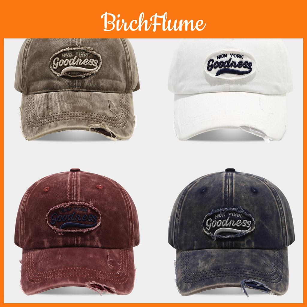 Embroidered Vintage Cotton Baseball Cap With Adjustable Fit For Casual Outdoor Wear