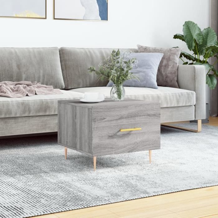 VidaXL Table basse Sonoma gris 50x50x40 cm Bois d'ingénierie 829376