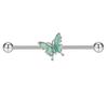 14g Industrial Barbell Pearl & Butterfly Stud Earrings with External Thread for Double Earlobe and Ear Bridge Piercing