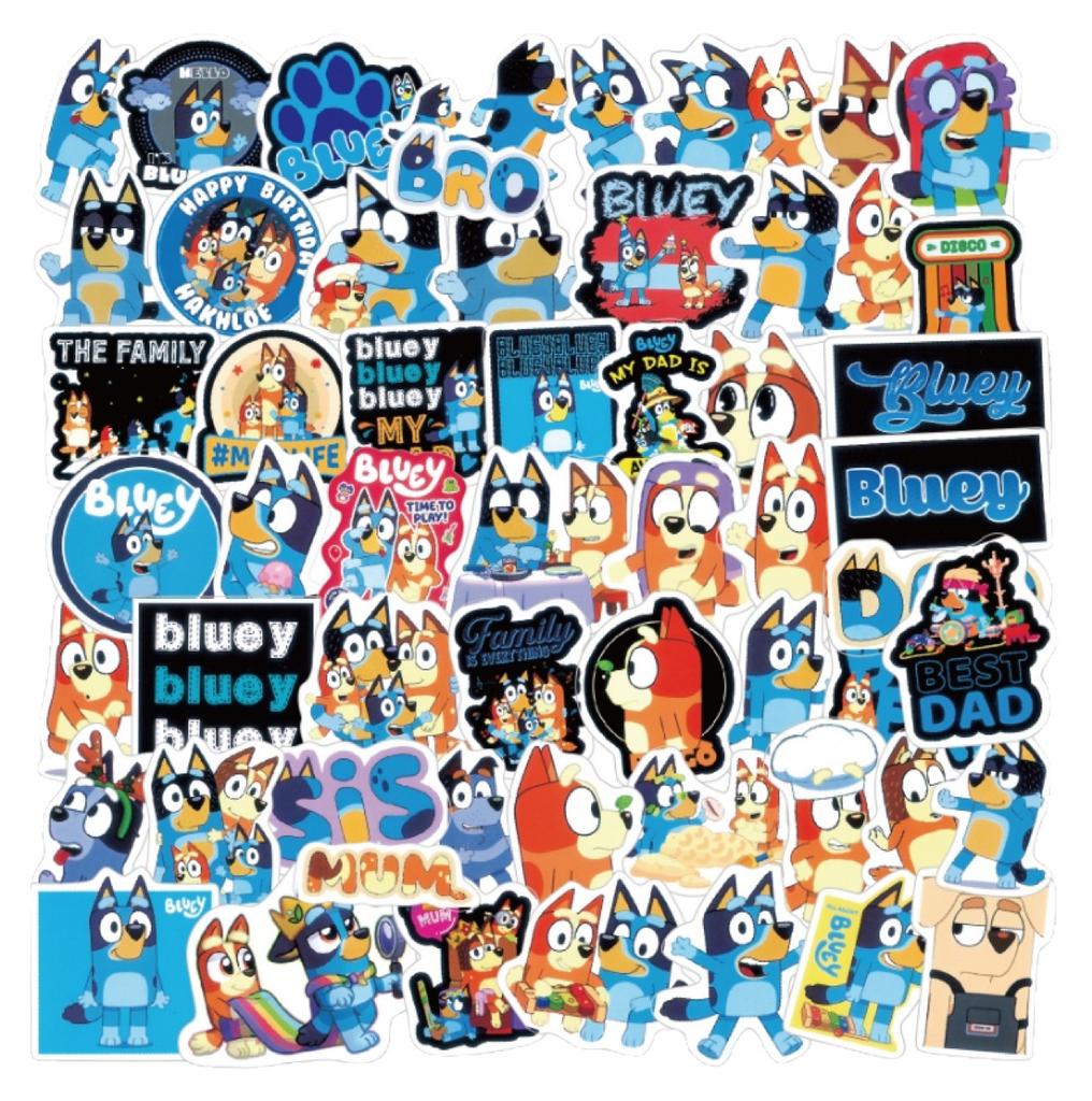 New Bluey Graffiti Stickers 55 Pcs Waterproof Cartoon Decorative Stickers For Phone Skateboard Luggage Water Bottle Bulk Decals