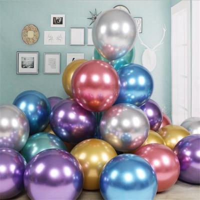 Balões de metal de 10 polegadas para decoração de festa de aniversário Balões redondos de látex