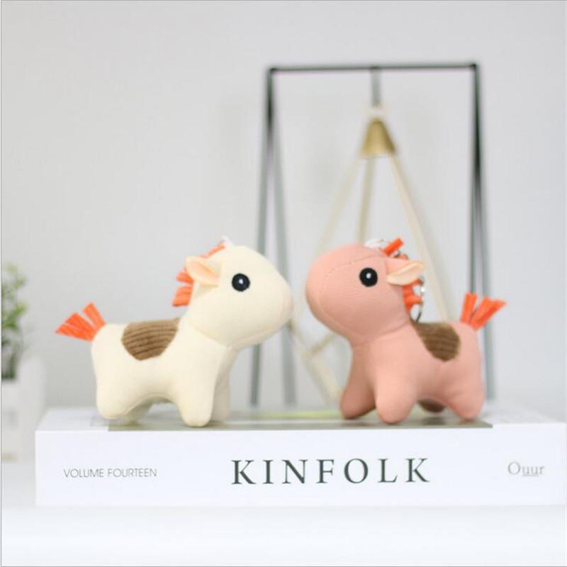 Cute Cloth Pony Horse Pendant Plush Toy Doll Small Stuffed Animal For Children Keychain Pendant Birthday Present 10cm