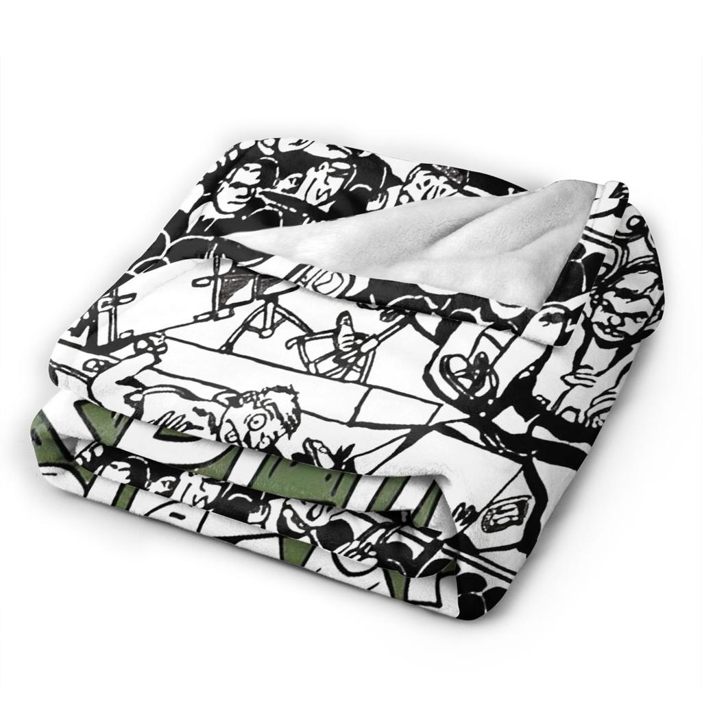 Punk Greens Days Decke Fleece Musik Leicht Dünn Überwurfdecke für Outdoor Reisen Schlafzimmer Steppdecke