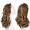 Parrucca Transfrontaliera: Fascia, Crescita dei Capelli e Dimagrimento del Viso Parrucca Lunga Riccia con Treccia a Tre Fili