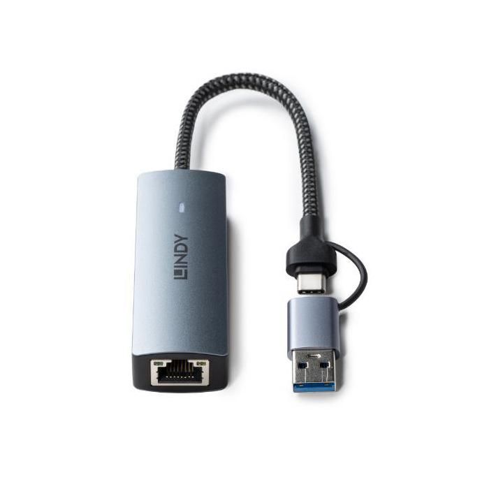 Convertisseur Ethernet 5G - LINDY - USB 3.2 - Aluminium - 5000 Mbit/s - Gris