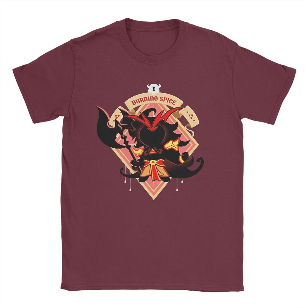 Novelty Cookie Run Kingdom Burning Spice Cookie T-Shirts Men O Neck Cotton T Shirt Runner Game Short Sleeve Tees Printed merch