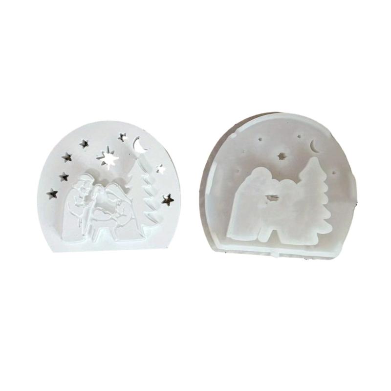 Religious Candle Silicone Mold Multipurpose Silicone Mould Easy Demolding For Candle Holder Soap Christmas Decoration