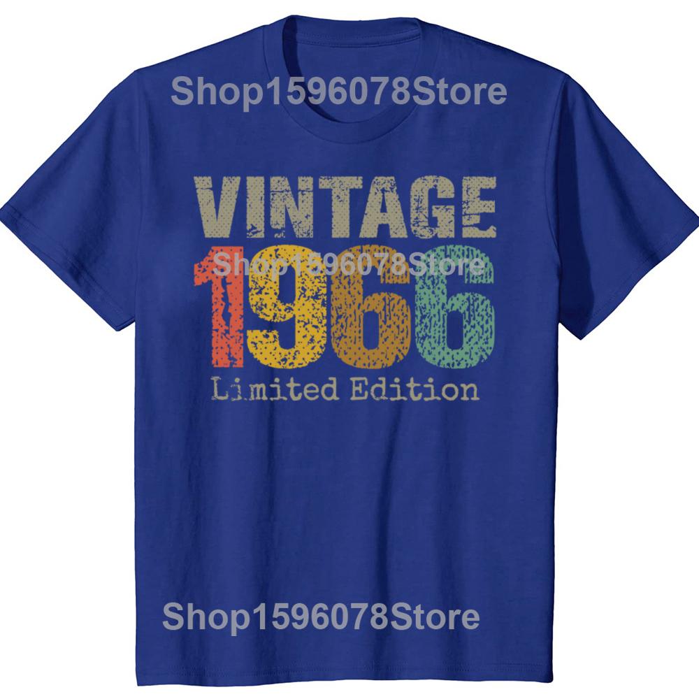 New Men 60 Year Old Gifts Vintage 1966 Limited Edition T Shirt Oversize Printed Casual Tee shirt Casual Short Sleeve Vintage