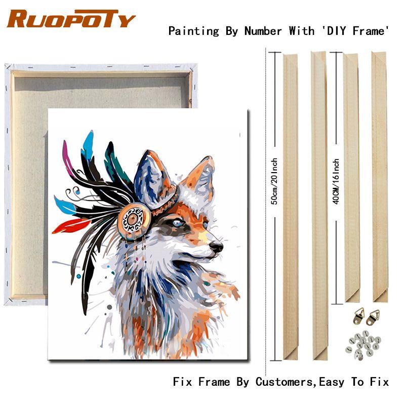 

Ruopoty DIY рамка животные картина маслом DIY картины по номерам наборы раскраска холст картина домашний настенный художественный декор для уникального подарка