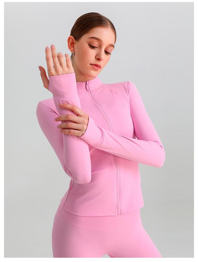 Cardigan Corto da Donna a Manica Lunga con Collo Alto e Vestibilità Slim - Perfetto per Yoga Autunnale, Corsa e Fitness